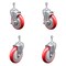 Service Caster 5 Inch Red Polyurethane Wheel Swivel 3/8 Inch Threaded Stem Caster Brake, 2PK SCC-TS20S514-PPUB-RED-TLB-381615-2S2 - alternate 1